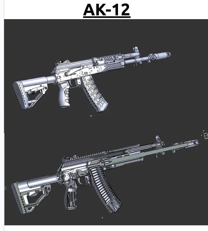 AK-12 CAD study - exterior and cutaway
